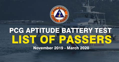 PCG Aptitude Battery Test (PCGABT) List of Passers 2020.